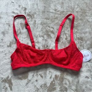NWT Flirtitude Red Lace Bra 32a